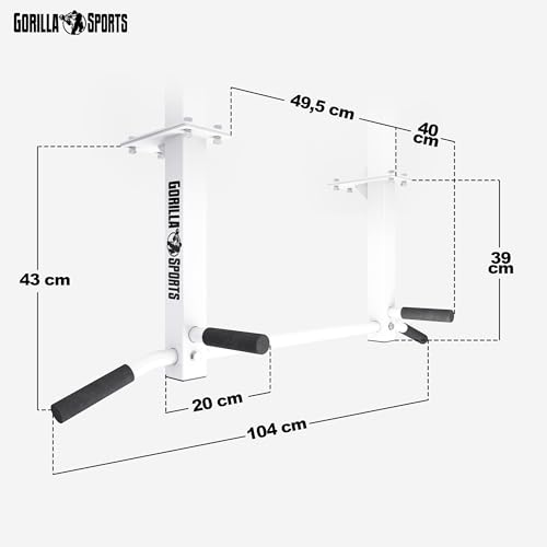 GORILLA SPORTS® Klimmzugstange – Deckenmontage, inkl. Montagematerial - 3