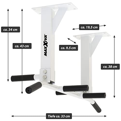 MAXXIVA Klimmzugstange für Deckenmontage hellgrau Workout Kraftübungen Bodybuilding Fitness-Training Reckstange Multifunktionen - 6