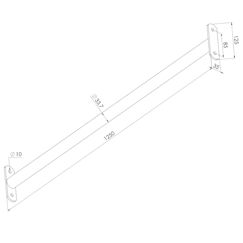 Reckstange Turnstange Gymnastikstange Metallstange (125 cm Edelstahl) Reck aus Stahl zum Befestigen am Schaukel oder Klettergerüst auch als Gymnastik oder Turnstange auch für öffentliche Spielplätze - 2