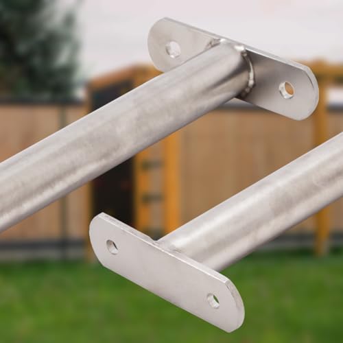 Reckstange Turnstange Gymnastikstange Metallstange (125 cm Edelstahl) Reck aus Stahl zum Befestigen am Schaukel oder Klettergerüst auch als Gymnastik oder Turnstange auch für öffentliche Spielplätze - 3