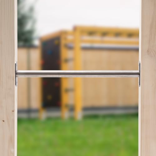 Reckstange Turnstange Gymnastikstange Metallstange (125 cm Edelstahl) Reck aus Stahl zum Befestigen am Schaukel oder Klettergerüst auch als Gymnastik oder Turnstange auch für öffentliche Spielplätze - 4