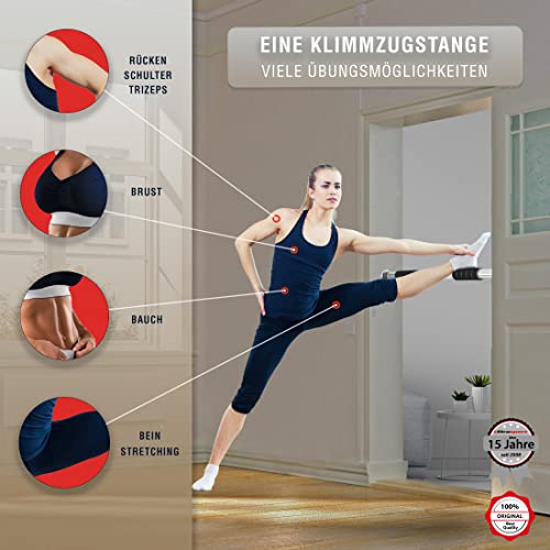 Ultrasport 2-Wege-Klimmzugstange, individuell einstellbar für Länge 66,5-93 cm, Klimmzugstange aus stabilem Stahl, belastbar bis 100 kg, Türreck für effektives Training der Oberkörpermuskulatur - 3