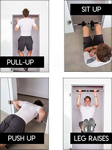 matatasports Klimmzugstange mit Handpolster - Türreck-Stange ohne Schrauben - Reckstange für den Türrahmen - Bestes Muskel-Oberkörper-Training für Zuhause - 61-100cm Fitnessstange aus Edelstahl - 6