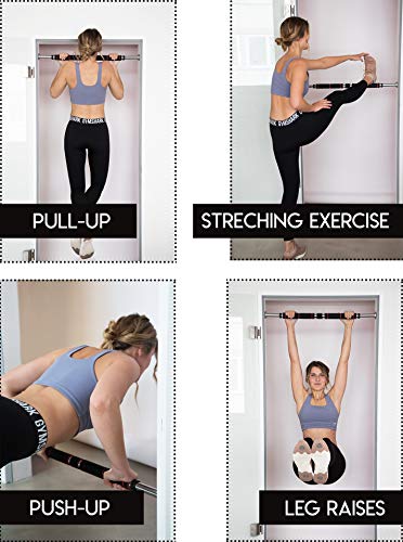 matatasports Klimmzugstange mit Handpolster - Türreck-Stange ohne Schrauben - Reckstange für den Türrahmen - Bestes Muskel-Oberkörper-Training für Zuhause - 61-100cm Fitnessstange aus Edelstahl - 7