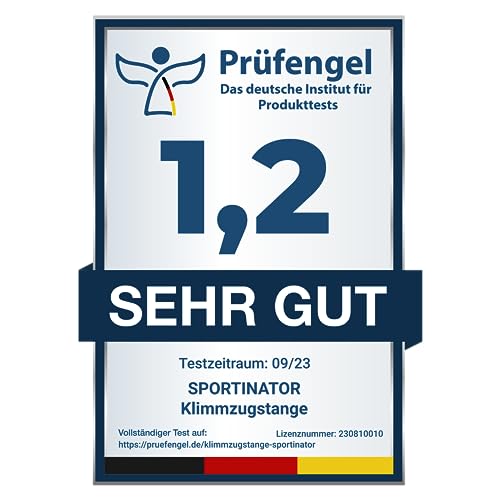 SPORTINATOR® Klimmzugstange zum Einspannen im Türrahmen, für dein Home-Gym. Länge 60–102 cm, kompakt, sicher & schnell ohne Bohren, belastbar bis 150 kg - 2