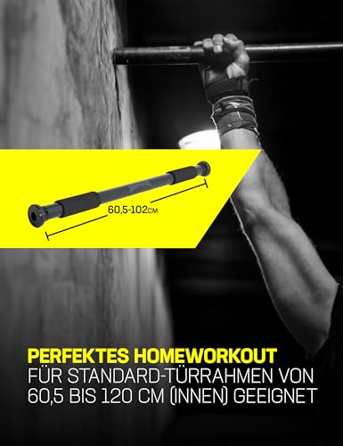 SPORTINATOR® Klimmzugstange zum Einspannen im Türrahmen, für dein Home-Gym. Länge 60–102 cm, kompakt, sicher & schnell ohne Bohren, belastbar bis 150 kg - 4