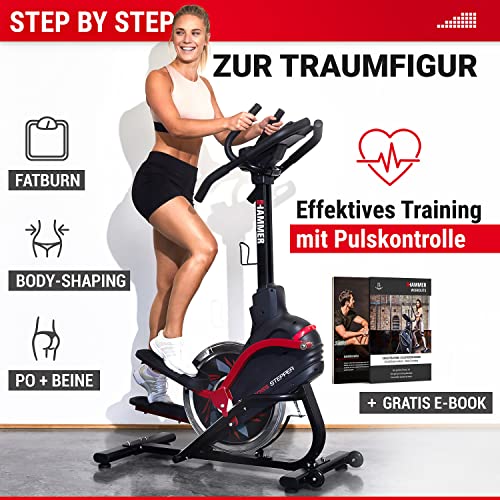 HAMMER Cross Stepper, Mix aus Crosstrainer- und Stepper-Workout, Tablet- und Smartphonehalterung, Fitness-Apps, max. Gewichtsbelastung 130 kg, 108 x 50 x 154 cm - 7