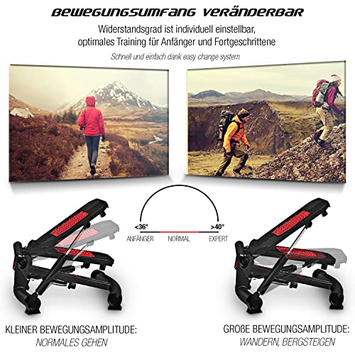 Sportstech 2in1 Twister Stepper mit Power Ropes - Deutsche Qualitätsmarke - STX300 Drehstepper & Sidestepper für Anfänger & Fortgeschrittene, Up-Down-Stepper mit Display, Hometrainer Widerstand - 8