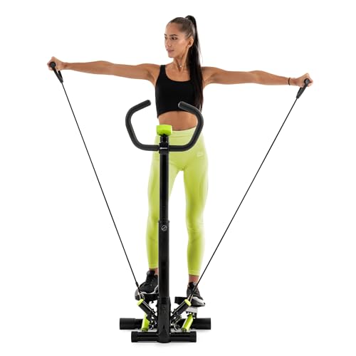 Hop-Sport Stepper HS-055S, Side Stepper perfekt für Zuhause, mit verstellbarem Haltegriff und Trainingsbändern, verstellbare Tritthöhe - 7