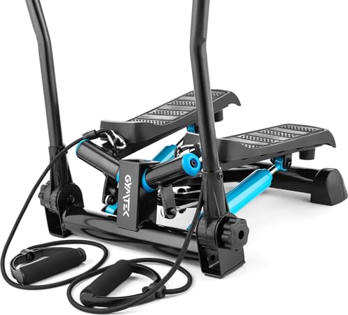Gymtek XST700 Stepper, Drehstepper mit Haltegriffen & Expanderbänder - Twist Mini Stepper mit LCD, Schrittzähler und Kalorienzähler - Fitness, Pilates, Workout - Stairmaster Sportgeräte Zuhause - 3