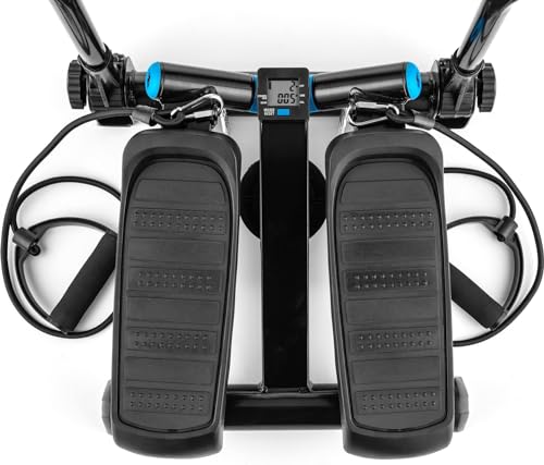 Gymtek XST700 Stepper, Drehstepper mit Haltegriffen & Expanderbänder - Twist Mini Stepper mit LCD, Schrittzähler und Kalorienzähler - Fitness, Pilates, Workout - Stairmaster Sportgeräte Zuhause - 4