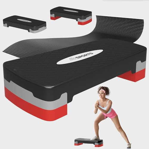 ScSPORTS® Stepper - Höhenverstellbar, mit 2 Stufen (10/15cm), Matte, bis 200kg, Rutschfest - Fitness Step, Stepboard, Steppbrett, Stepbench, Steppbank für Zuhause, Aerobic, Training, Gymnastik, Sport - 9