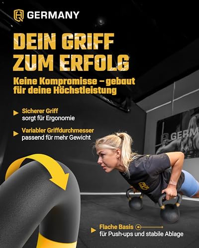 HQ Germany® Powdercoat Kettlebell | Vollguss | 2-32kg | Starter-Sets | Gewicht:16KG - 4