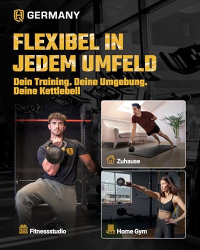 HQ Germany® Powdercoat Kettlebell | Vollguss | 2-32kg | Starter-Sets | Gewicht:16KG - 6