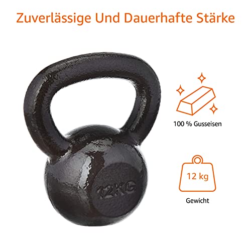 Amazon Basics Kugelhantel aus Gusseisen, 12 kg, Schwarz - 2