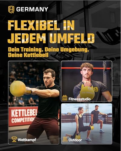 HQ Germany® Competition Kettlebell | 8-36kg | Sets | Edelstahl Griff | Pulverbeschichtet, Gewicht:16KG - 6