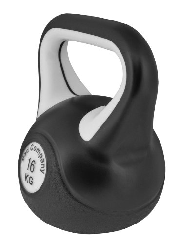 Bad Company Kettlebell I Kugelhantel aus Kunststoff I Schwunghantel Workout in verschiedenen Gewichtsstufen I 16 kg (Black & White) - 2