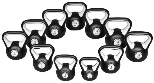 Bad Company Kettlebell I Kugelhantel aus Kunststoff I Schwunghantel Workout in verschiedenen Gewichtsstufen I 16 kg (Black & White) - 4
