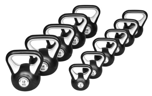 Bad Company Kettlebell I Kugelhantel aus Kunststoff I Schwunghantel Workout in verschiedenen Gewichtsstufen I 16 kg (Black & White) - 5