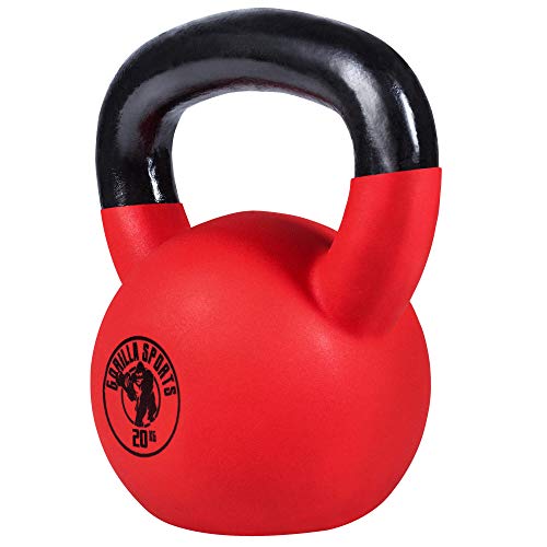 GORILLA SPORTS® Kettlebell – 2-32 kg Gewichte, Einzeln/Set, Gusseisen, Vinyl Beschichtung, - 4