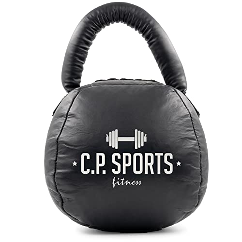 C.P. SPORTS Kettlebell - Kunstleder schwarz - Gewicht 4kg | für Kraftsport, Cross Training, Fitness, Sport, Workout | robust und abwaschbar | für Damen & Herren, Anfänger & Einsteiger - 2