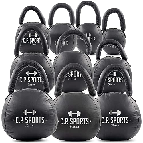 C.P. SPORTS Kettlebell - Kunstleder schwarz - Gewicht 4kg | für Kraftsport, Cross Training, Fitness, Sport, Workout | robust und abwaschbar | für Damen & Herren, Anfänger & Einsteiger - 3