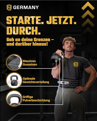 HQ Germany® Powdercoat Kettlebell | Vollguss | 2-32kg | Starter-Sets | Gewicht:+Starter-Set (8+10+12KG) - 3