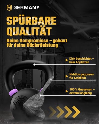 HQ Germany® Powdercoat Kettlebell | Vollguss | 2-32kg | Starter-Sets | Gewicht:+Starter-Set (8+10+12KG) - 4