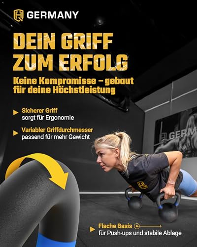 HQ Germany® Powdercoat Kettlebell | Vollguss | 2-32kg | Starter-Sets | Gewicht:+Starter-Set (8+10+12KG) - 5