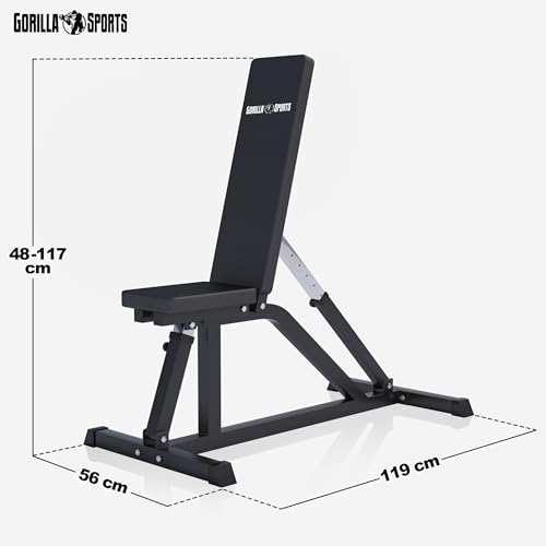 GORILLA SPORTS® Hantelbank – Rückenlehne 7-Fach, Sitz 4-Fach Verstellbar, bis 200 kg Belastbar - 4