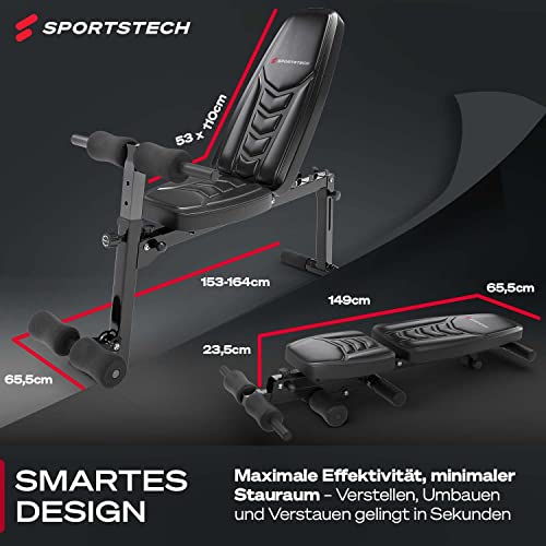 Sportstech BRT500 verstellbare Hantelbank | 50in1 mit Premium Design aus EVA-Polster-Material | klappbar - 9