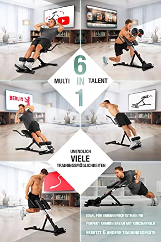 Sportstech 6in1 Bauch- und Rückentrainer | Deutsche Qualitätsmarke | Krafttraining Zuhause | Rückenstrecker verstellbar | Bauch Beine Po Trainingsgerät für Home Gym | BRT150 | Preis-Leistungs-Sieger - 2