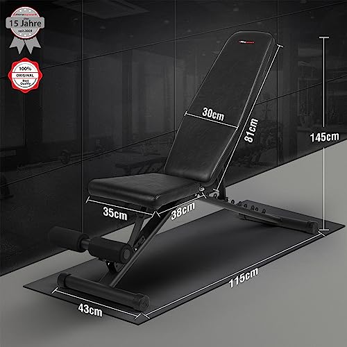 Ultrasport Universal-Hantelbank, Trainingsbank klappbar und belastbar bis 500 kg, vielseitig zuhause einsetzbar als Fitnessbank oder Bauchmuskeltrainer und bei Nichtgebrauch schmal zusammenklappbar - 2