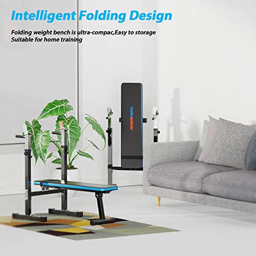 WINNOW Verstellbare Hantelbank mit Dip-Station Klappbare Schwerlast Gewichtheben Bank Heimtraining Fitnessstudio Multifunktion Trainingsbank - 3