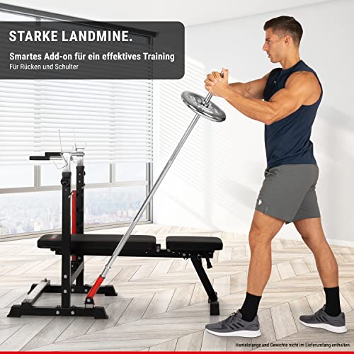 HAMMER Hantelbank Force 4.0 mit Rack, Hantelbank klappbar, Schrägbank, Flachbank, max. 180 kg Körpergewicht, Dipgriffe, Langhantelablage - Trainingsbank Hantelbank verstellbar Home Gym Bankdrücken - 6