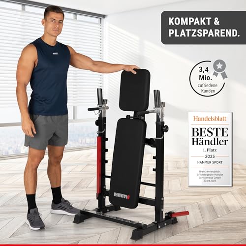 HAMMER Hantelbank Force 4.0 mit Rack, Hantelbank klappbar, Schrägbank, Flachbank - 9