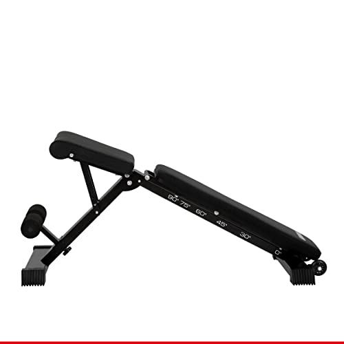 HAMMER Hantelbank Force 2.0, Schrägbank, Negativ-Einstellung, 99% vormontiert, 200 kg Gewichtsbelastung, Transportrollen, 123 x 52 x 120 - 5