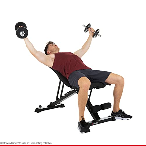 HAMMER Hantelbank Force 2.0, Schrägbank, Negativ-Einstellung, 99% vormontiert, 200 kg Gewichtsbelastung, Transportrollen, 123 x 52 x 120 - 6