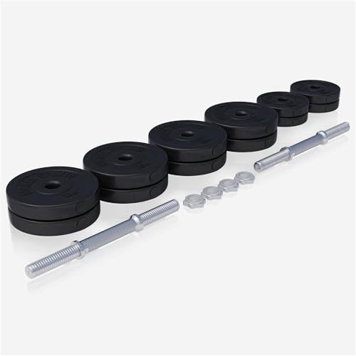GORILLA SPORTS® Kurzhantelset 20kg/30kg – 2er Set, Ø 30mm, 2X Kurzhantelstangen, mit 4 Sternverschlüsse - 5