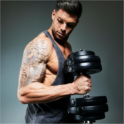 GORILLA SPORTS® Kurzhantelset 20kg/30kg – 2er Set, Ø 30mm, 2X Kurzhantelstangen, mit 4 Sternverschlüsse - 7