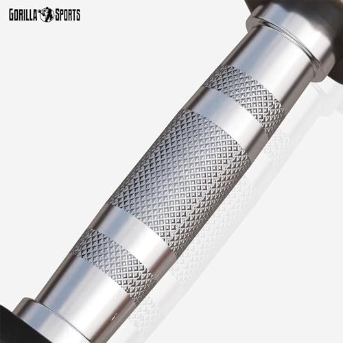 GORILLA SPORTS® Hexagon Kurzhanteln - Gewichte 2-50 kg, mit/ohne Ablage, Gusseisen Gummiert, Rutschsicher, Griff Gerändelt, Verchromt, Schwarz - Sechseckige Hanteln, Dumbbell, Krafttraining, Fitness - 5