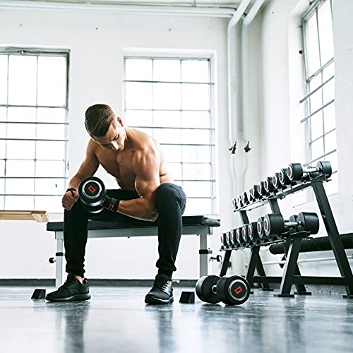 GORILLA SPORTS® Kurzhanteln - Einzeln / 2er Set, Gewichte von 2,5 bis 50 kg, mit/ohne Ablage, aus Gusseisen, Gummiert, Griff gerändelt, rutschfest - Rundhanteln, Kurzhantelset, Hantel Set, Dumbbells - 3