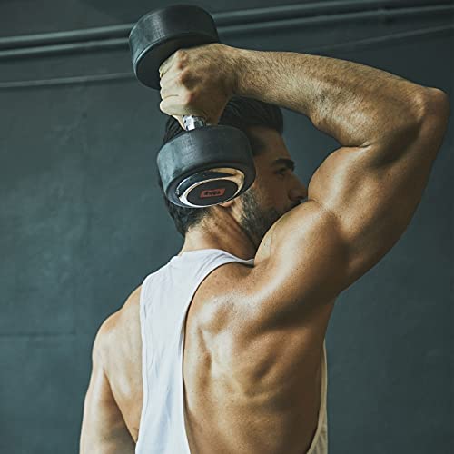 GORILLA SPORTS® Kurzhanteln - Einzeln / 2er Set, Gewichte von 2,5 bis 50 kg, mit/ohne Ablage, aus Gusseisen, Gummiert, Griff gerändelt, rutschfest - Rundhanteln, Kurzhantelset, Hantel Set, Dumbbells - 6