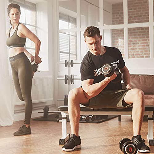 GORILLA SPORTS® Kurzhanteln - Einzeln / 2er Set, Gewichte von 2,5 bis 50 kg, mit/ohne Ablage, aus Gusseisen, Gummiert, Griff gerändelt, rutschfest - Rundhanteln, Kurzhantelset, Hantel Set, Dumbbells - 7