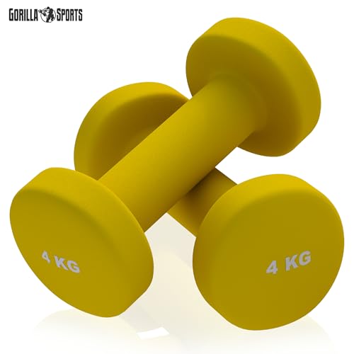 GORILLA SPORTS® Neopren Kurzhanteln – 2er Set, Hantelbaum, 2×0,5kg, 2x1kg, 2x2kg, 2x3kg, 2x4kg, 2x5kg, 31kg Komplettset - 6