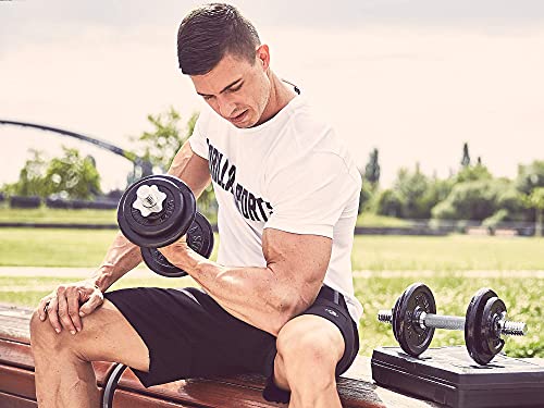 GORILLA SPORTS® Kurzhanteln 2er Set - 20kg Gewichte, mit Koffer, 8 Hantelscheiben aus Gusseisen, Stange 30mm, Griff gerändelt, Sternverschlüsse - Hantelkoffer, Kurzhantelset, Hantelset, Kurzhantel - 5