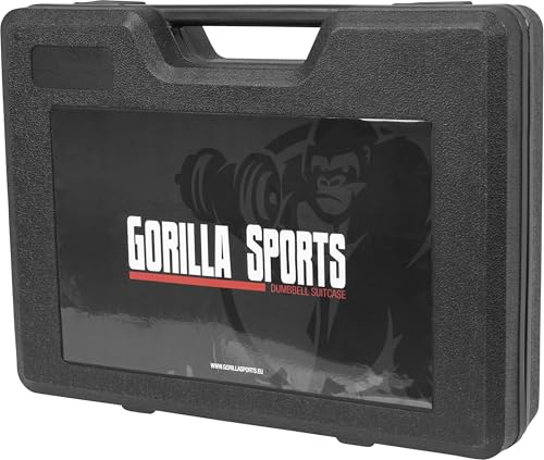 GORILLA SPORTS® Kurzhanteln 2er Set – 20kg Gewichte, mit Koffer, 8 Hantelscheiben aus Gusseisen - 9