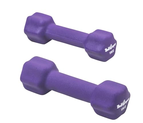 Bad Company Neopren Hanteln für Aerobic, Gymnastik und Fitness I 2 x 0,5 kg + 2 x 1 kg + 2 x 1,5 kg - 4