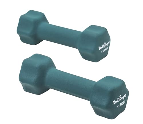Bad Company Neopren Hanteln für Aerobic, Gymnastik und Fitness I 2 x 0,5 kg + 2 x 1 kg + 2 x 1,5 kg - 6