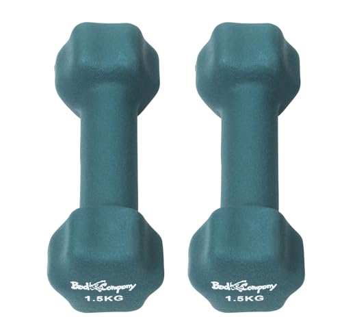 Bad Company Neopren Hanteln für Aerobic, Gymnastik und Fitness I 2 x 0,5 kg + 2 x 1 kg + 2 x 1,5 kg - 7